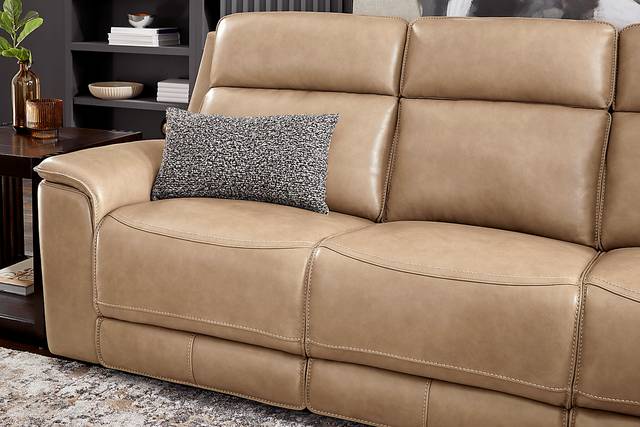 Magellan Sand 2 Pc Leather Dual Power Reclining Living Room - Thumbnail - Image 6
