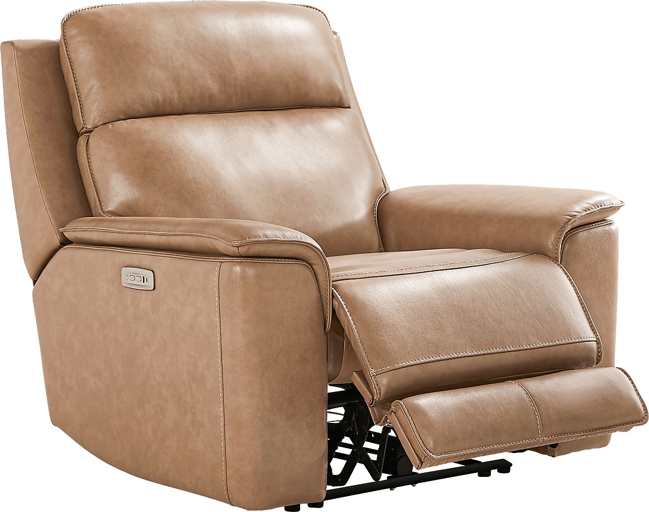 Magellan Sand Leather Dual Power Recliner