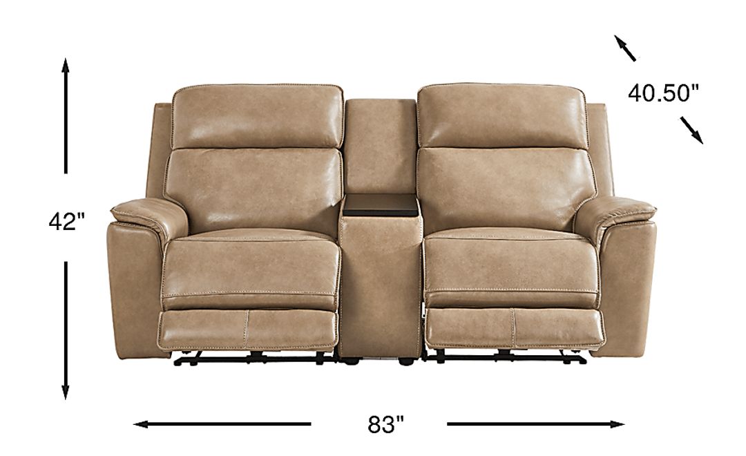 Magellan Leather Dual Power Reclining Loveseat