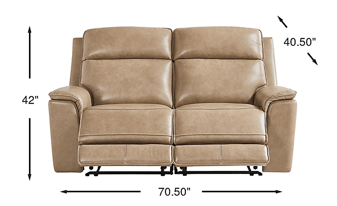 Magellan Leather Non-Power Reclining Loveseat