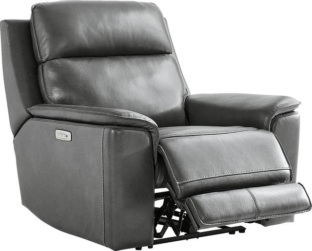 Magellan Smoke 8 Pc Leather Dual Power Reclining Living Room - Thumbnail - Image 6