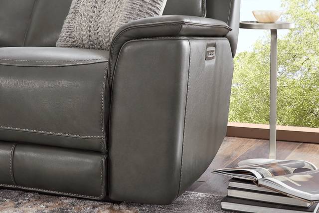 Magellan Smoke 9 Pc Leather Dual Power Reclining Living Room - Thumbnail - Image 15
