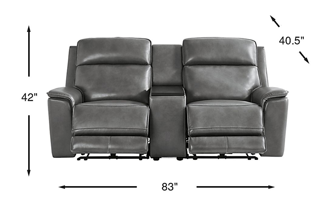 Magellan Leather Dual Power Reclining Loveseat