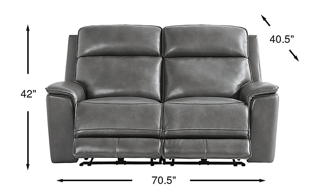 Magellan Leather Dual Power Reclining Loveseat