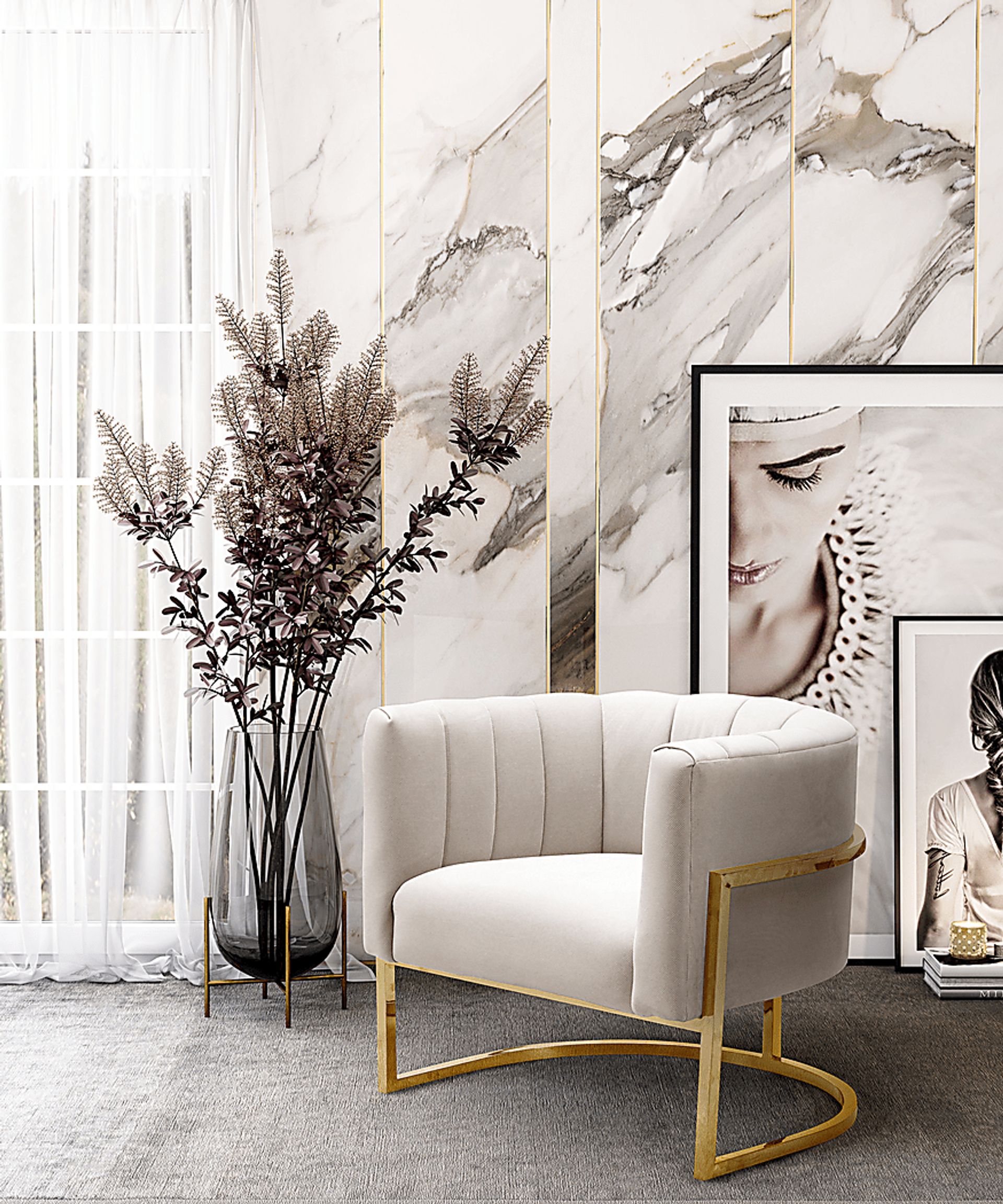 Maggie Lane I Cream Accent Chair - Image 7