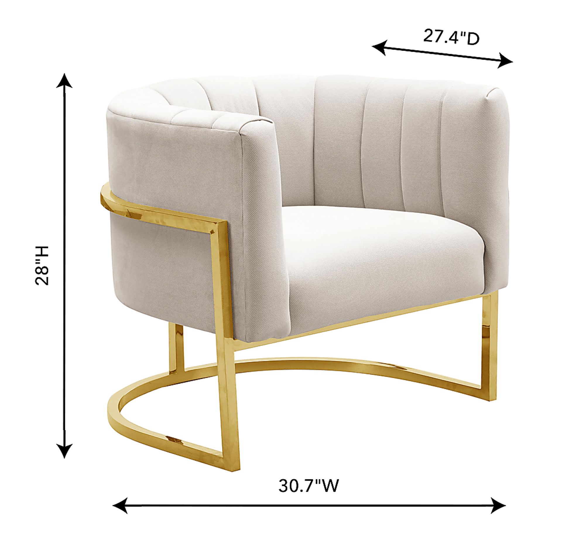 Maggie Lane I Cream Accent Chair - Image 8
