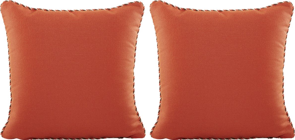 Maggie Mae Orange Orange Red Outdoor Set Of 2 Accent Pillows
