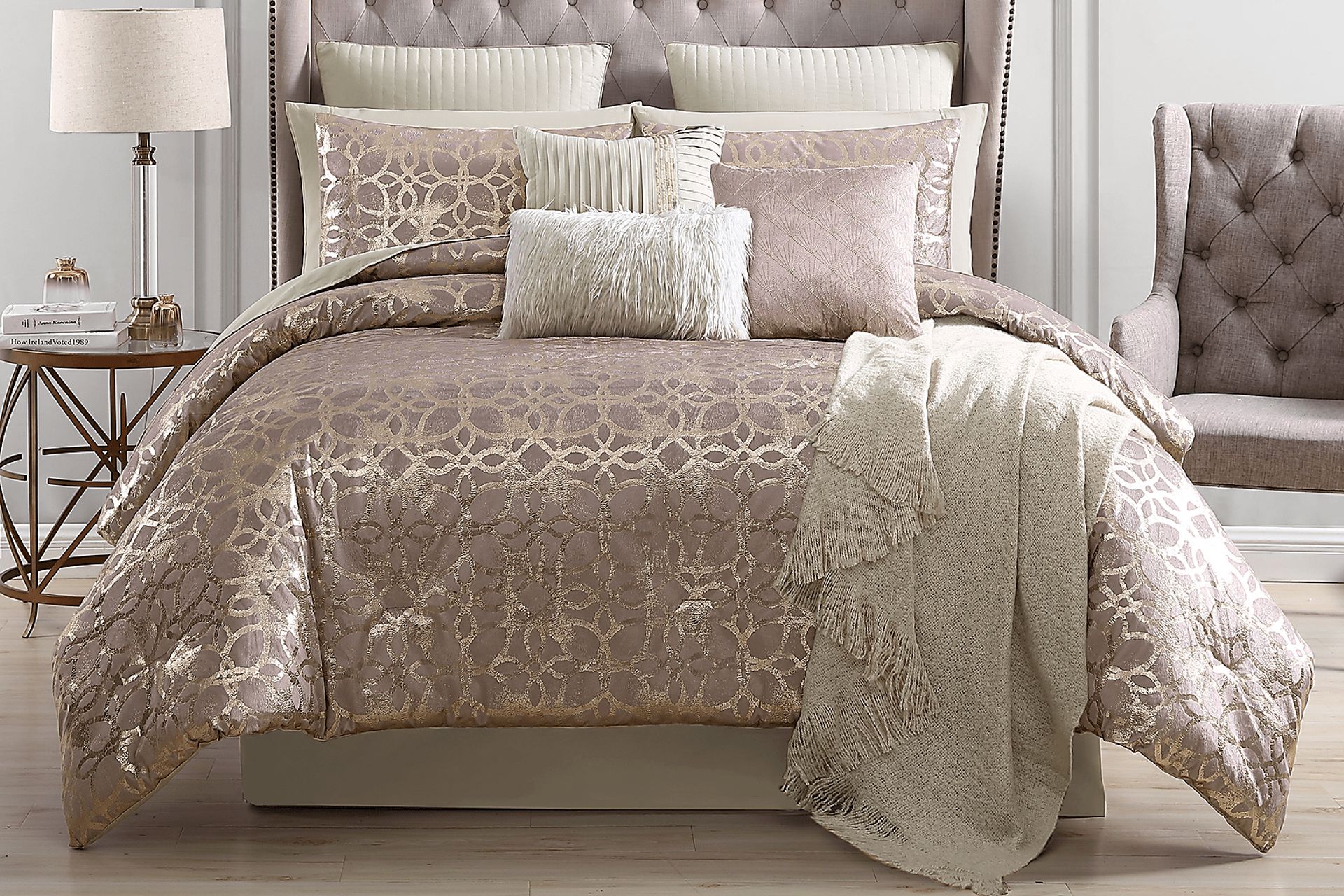 Maggiora Blush 10 Pc King Comforter Set - Image 1