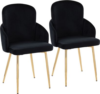 Maglista I Black Velvet Dining Chair Set of 2