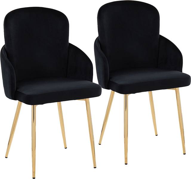 Maglista I Black Velvet Dining Chair Set of 2 - Thumbnail - Image 1