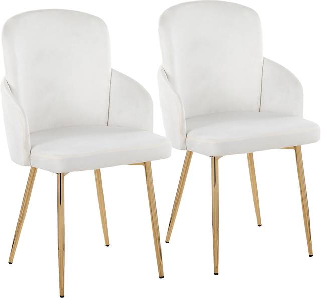 Maglista I Cream Velvet Dining Chair Set of 2 - Thumbnail - Image 1