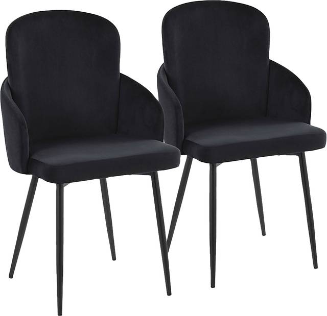 Maglista II Black Velvet Dining Chair Set of 2 - Thumbnail - Image 1