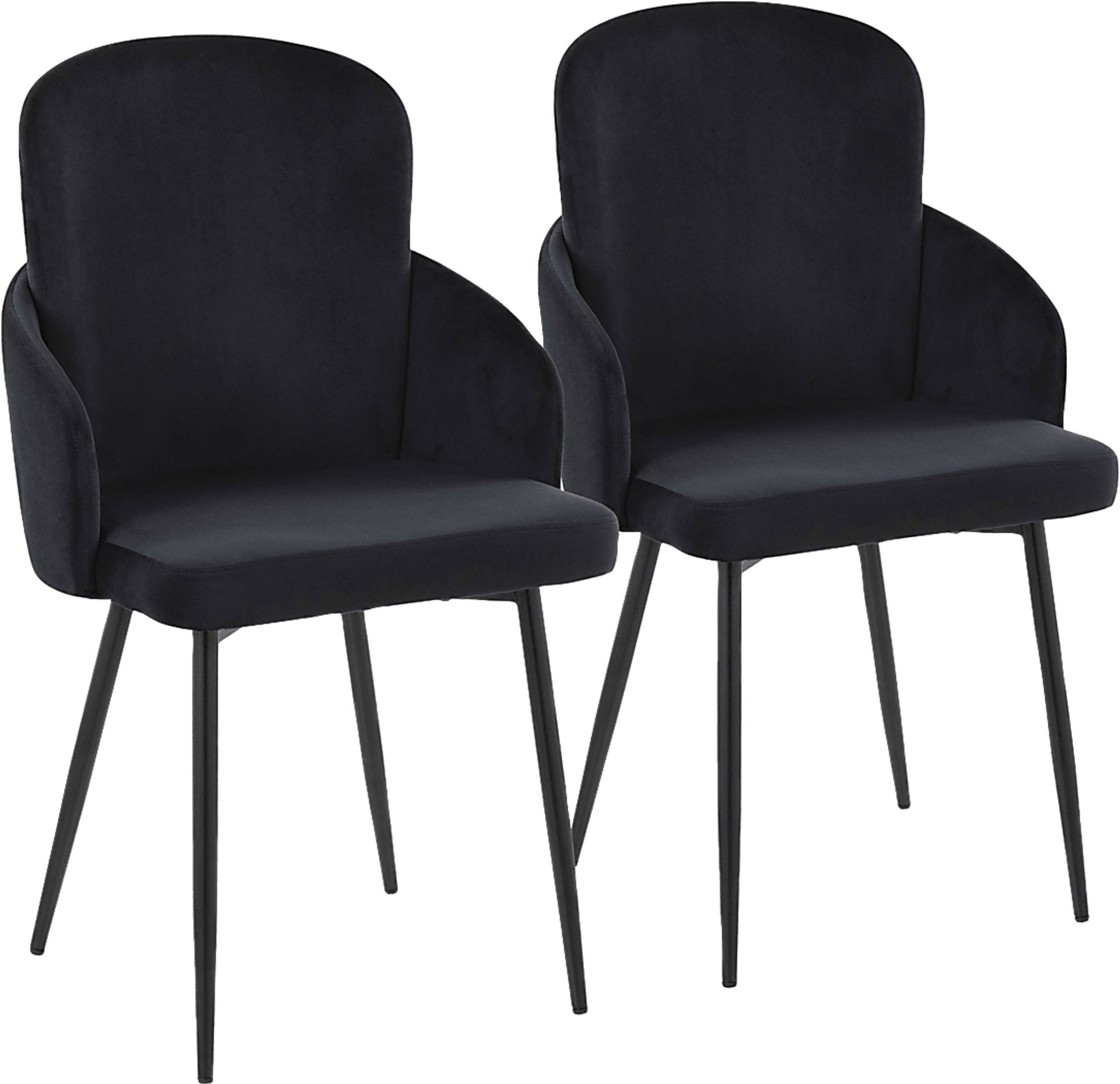Maglista II Black Velvet Dining Chair Set of 2 - Image 1