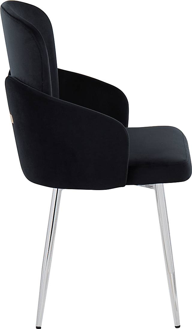 Maglista III Black Velvet Dining Chair Set of 2 - Thumbnail - Image 3