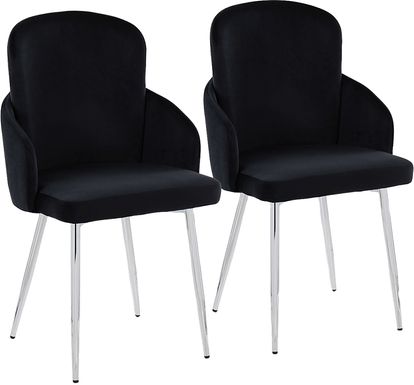 Maglista III Black Velvet Dining Chair Set of 2