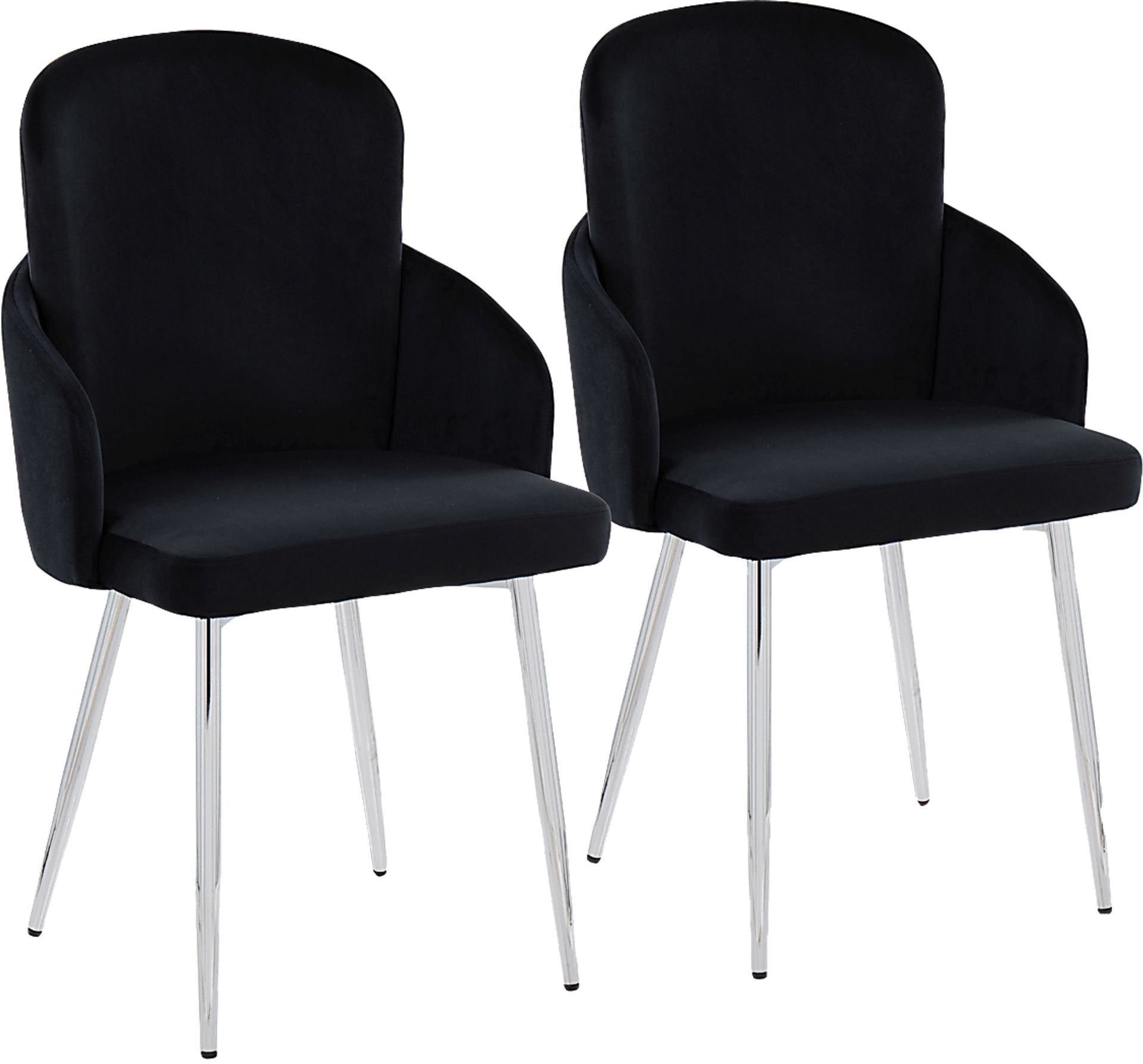 Maglista III Black Velvet Dining Chair Set of 2 - Image 1