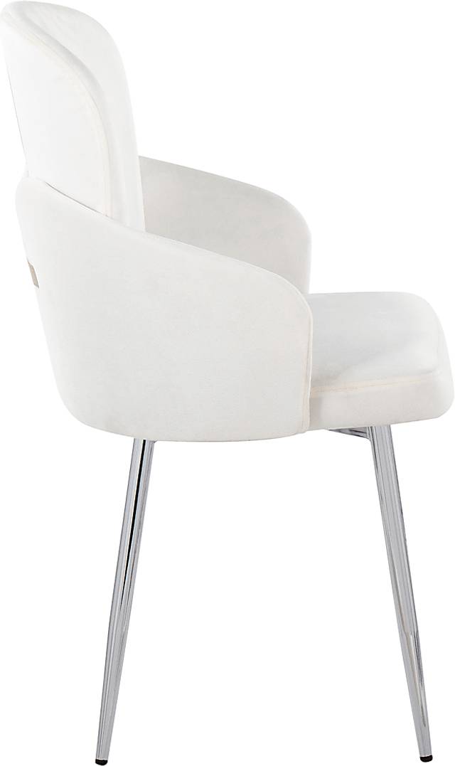 Maglista III Cream Velvet Dining Chair Set of 2 - Thumbnail - Image 3
