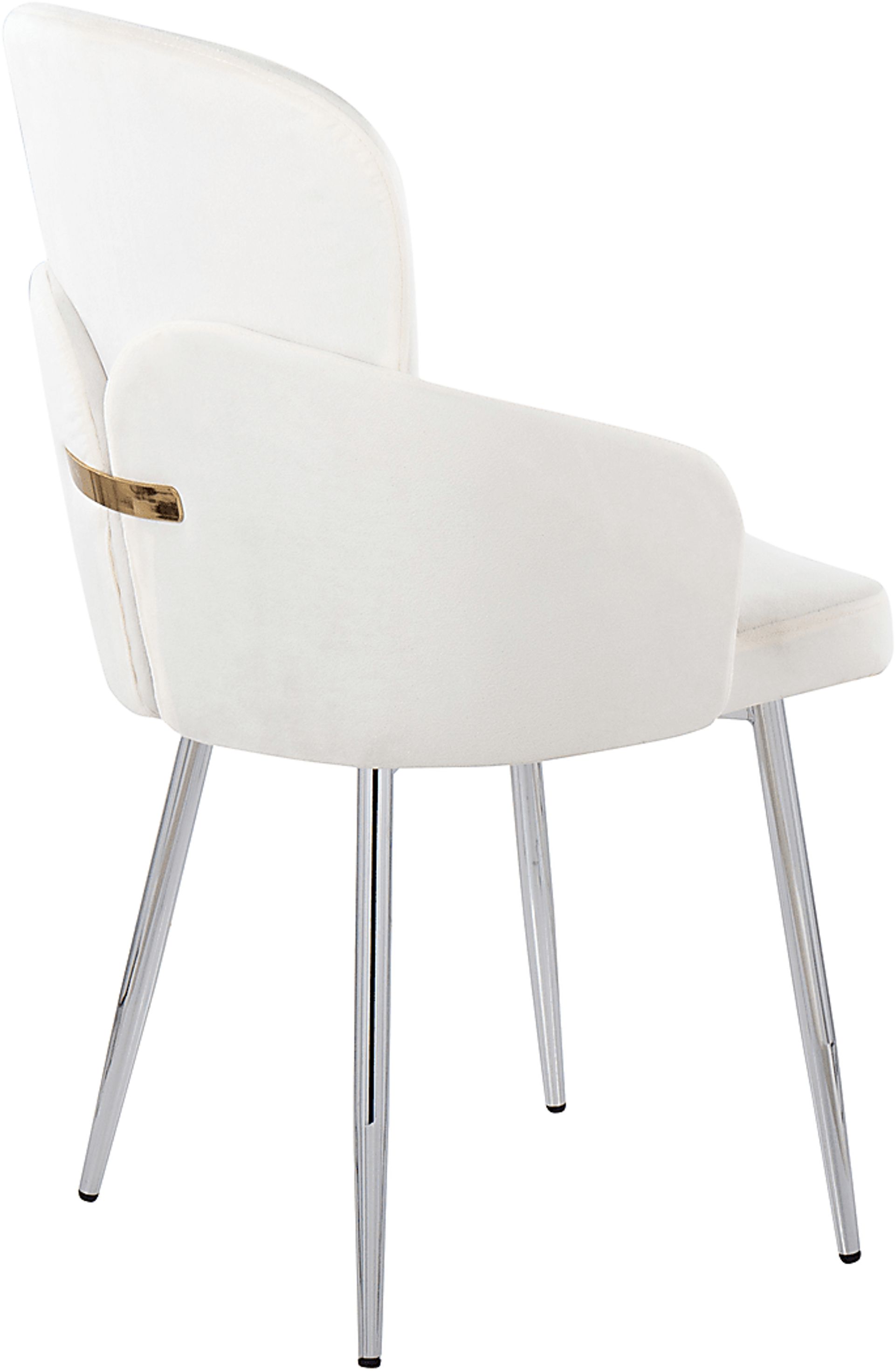 Maglista III Cream Velvet Dining Chair Set of 2 - Image 4