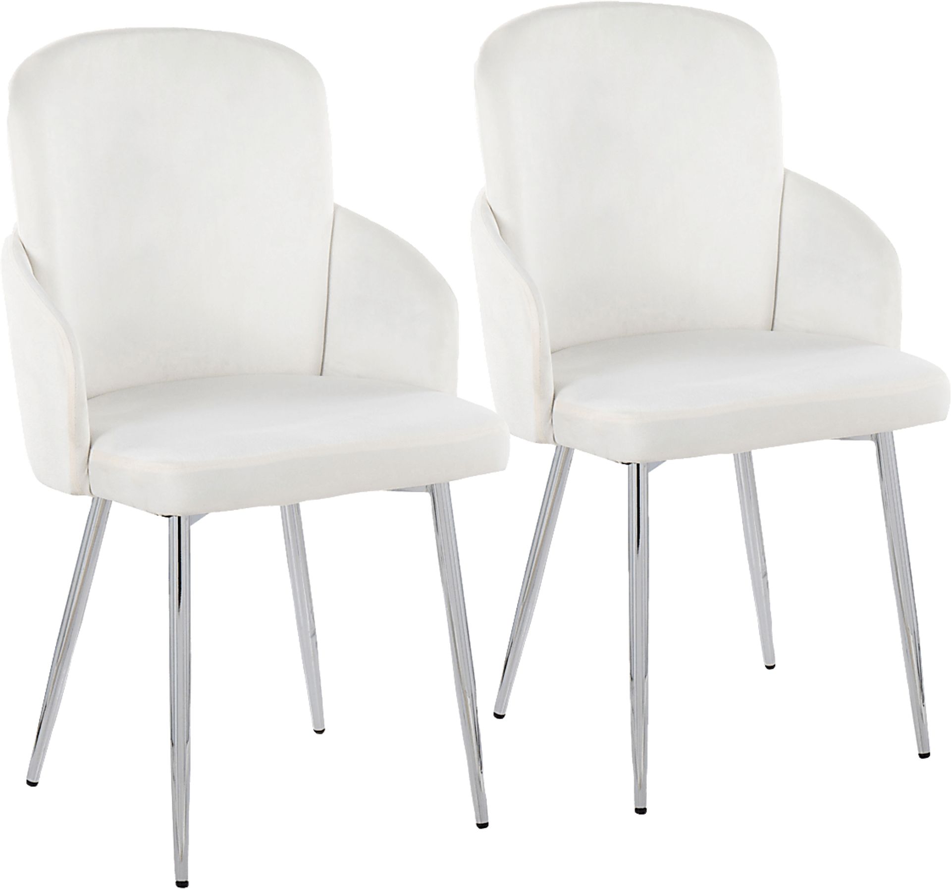 Maglista III Cream Velvet Dining Chair Set of 2 - Image 1