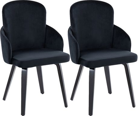 Maglista IV Black Velvet Dining Chair Set of 2