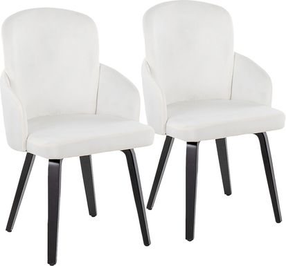 Maglista IV Cream Velvet Dining Chair Set of 2