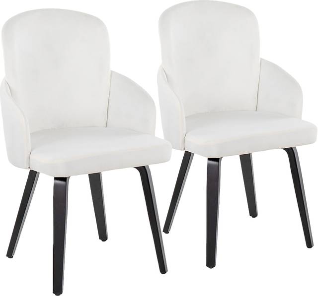 Maglista IV Cream Velvet Dining Chair Set of 2 - Thumbnail - Image 1