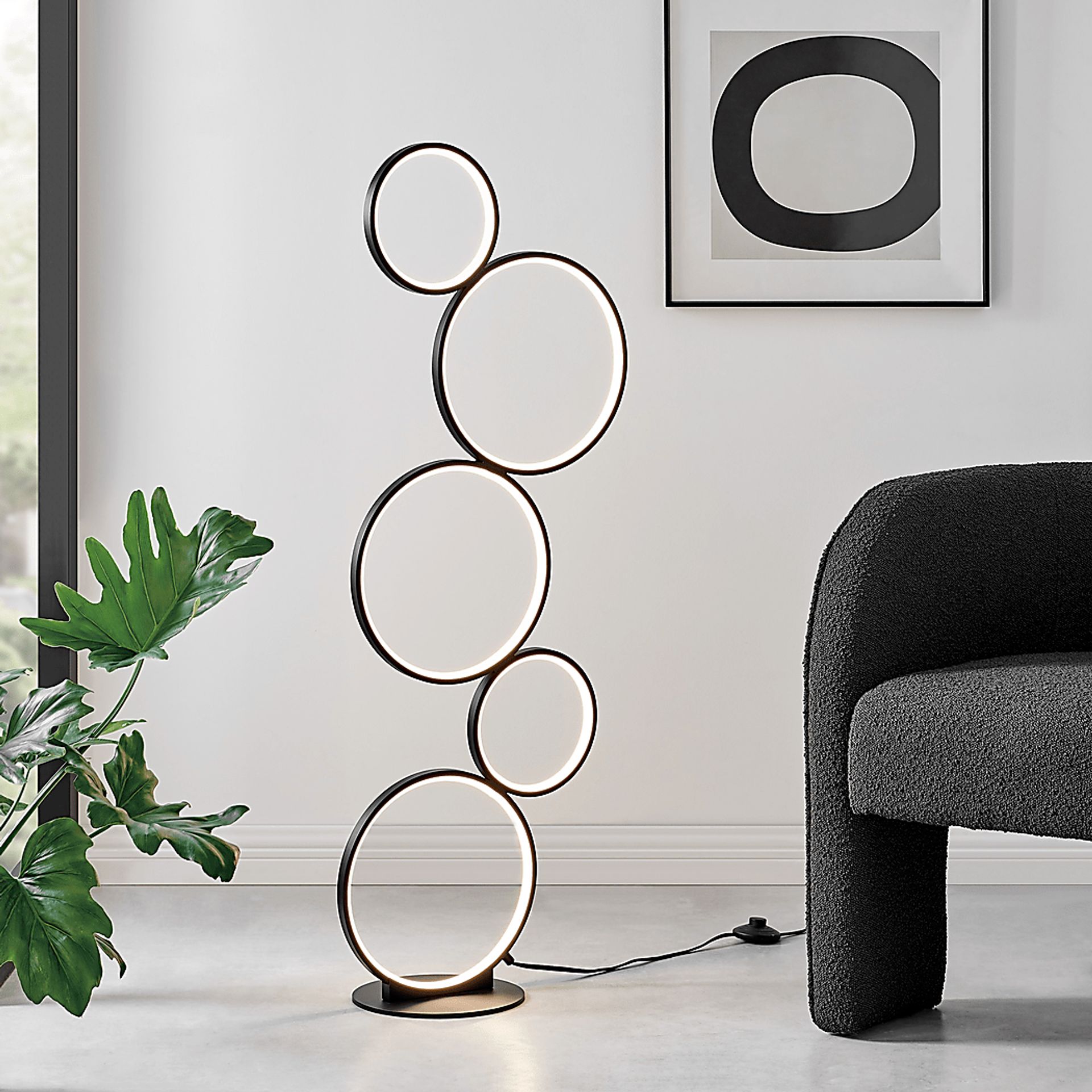 Magna Circle Black Floor Lamp - Image 2