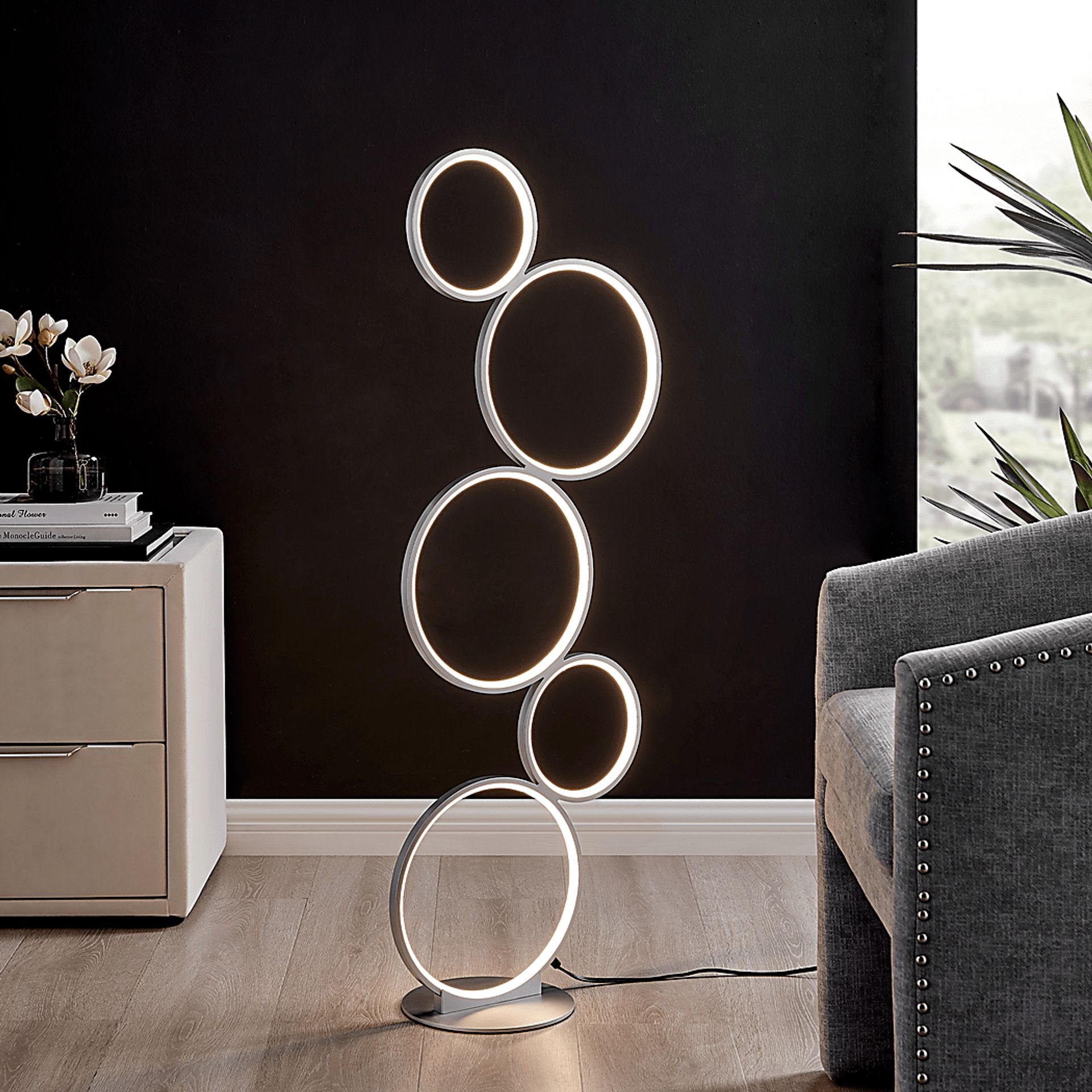 Magna Circle Silver Floor Lamp - Image 2