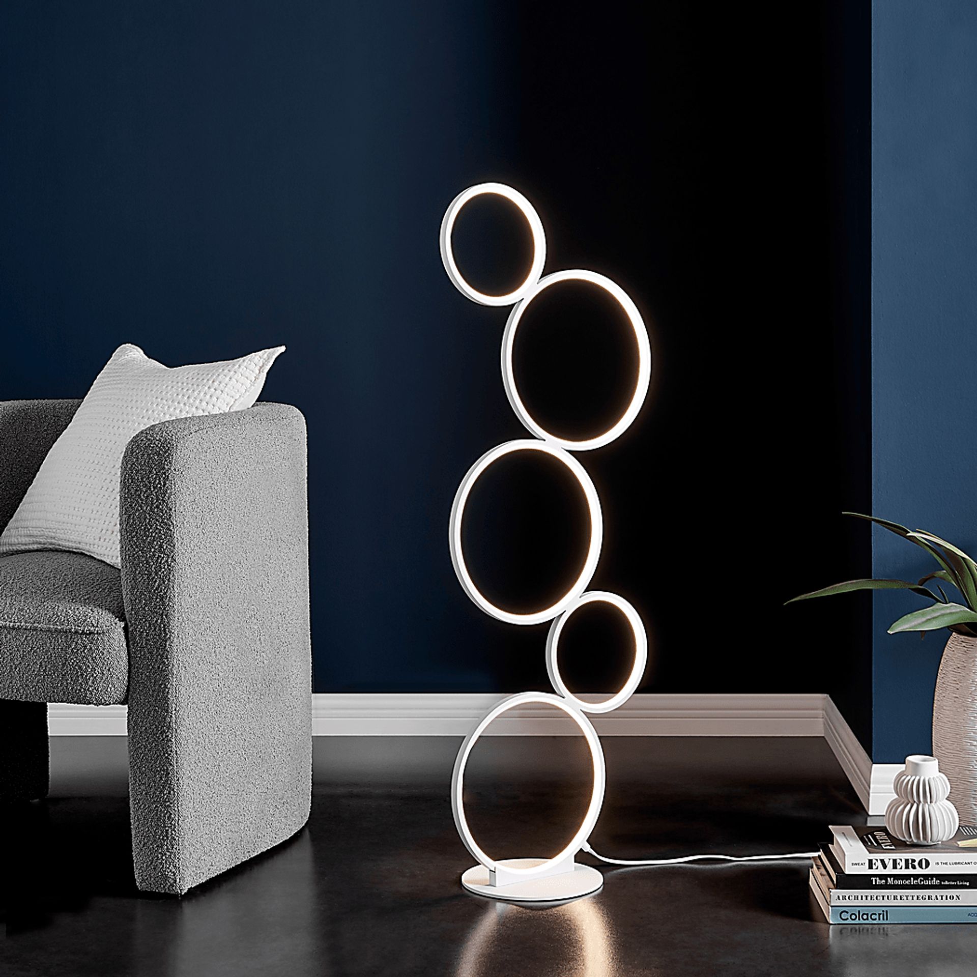 Magna Circle White Floor Lamp - Image 2
