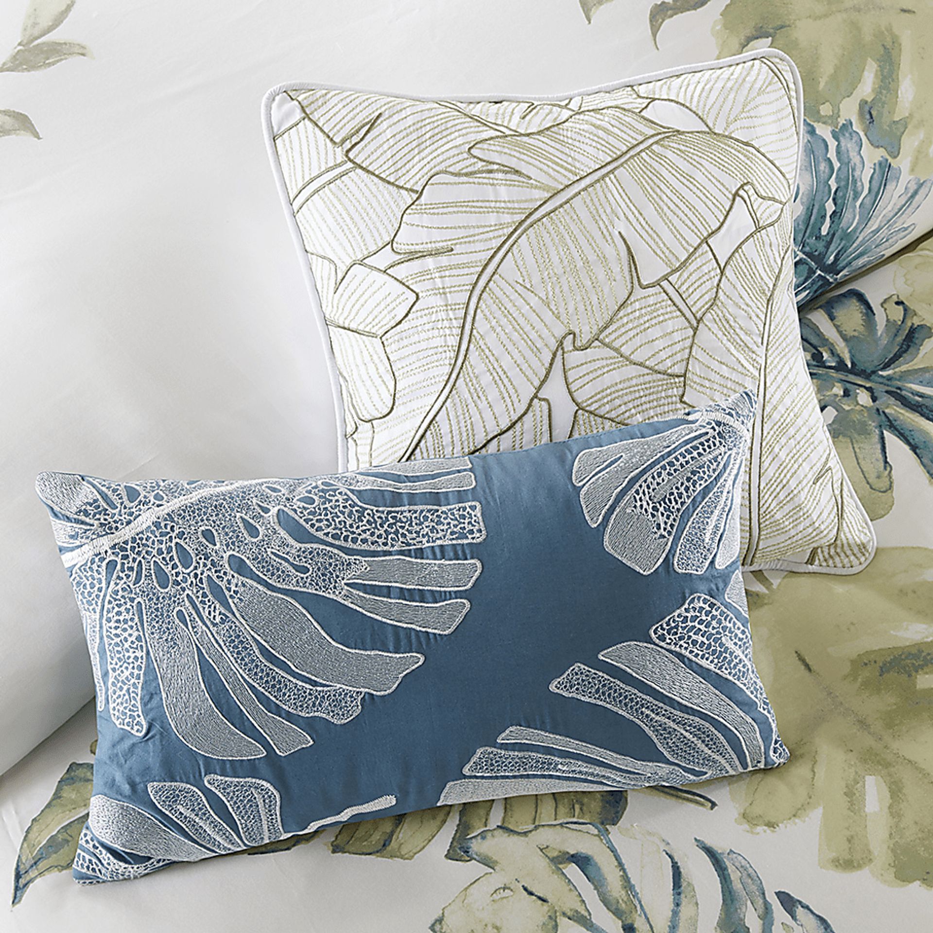 Magoword White Green 5 Pc Full/Queen Duvet Set - Image 4
