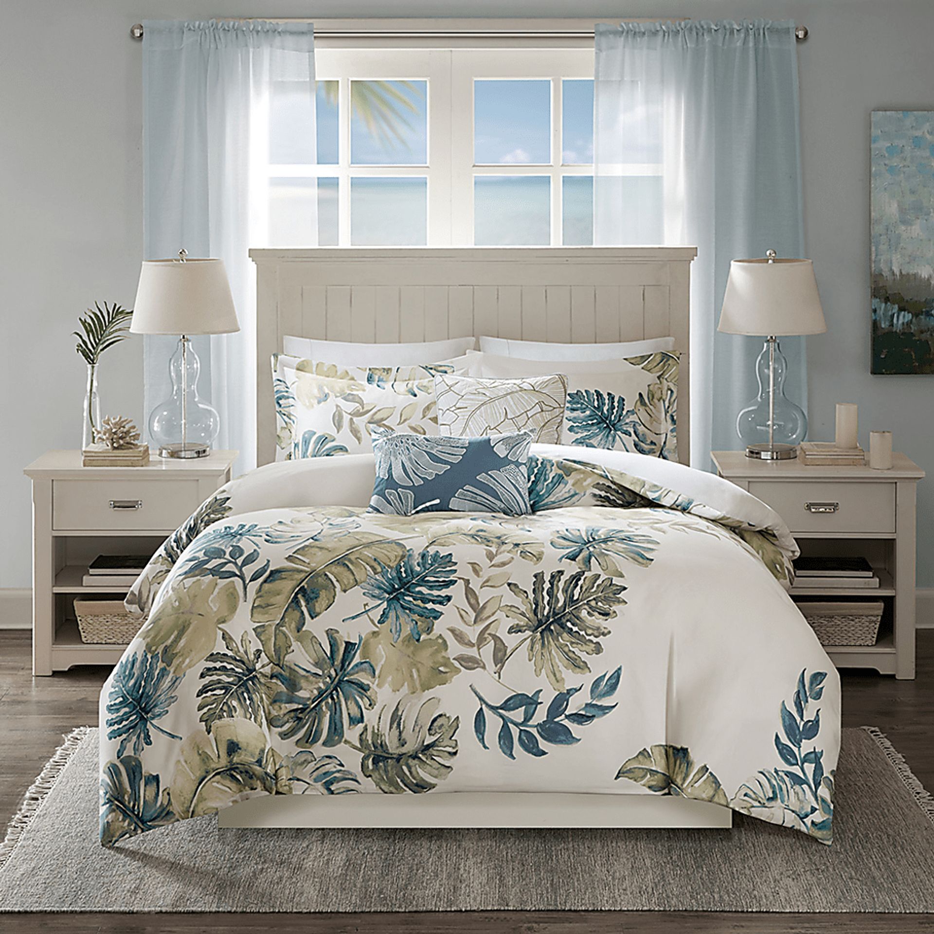 Magoword White Green 5 Pc King Duvet Set - Image 2