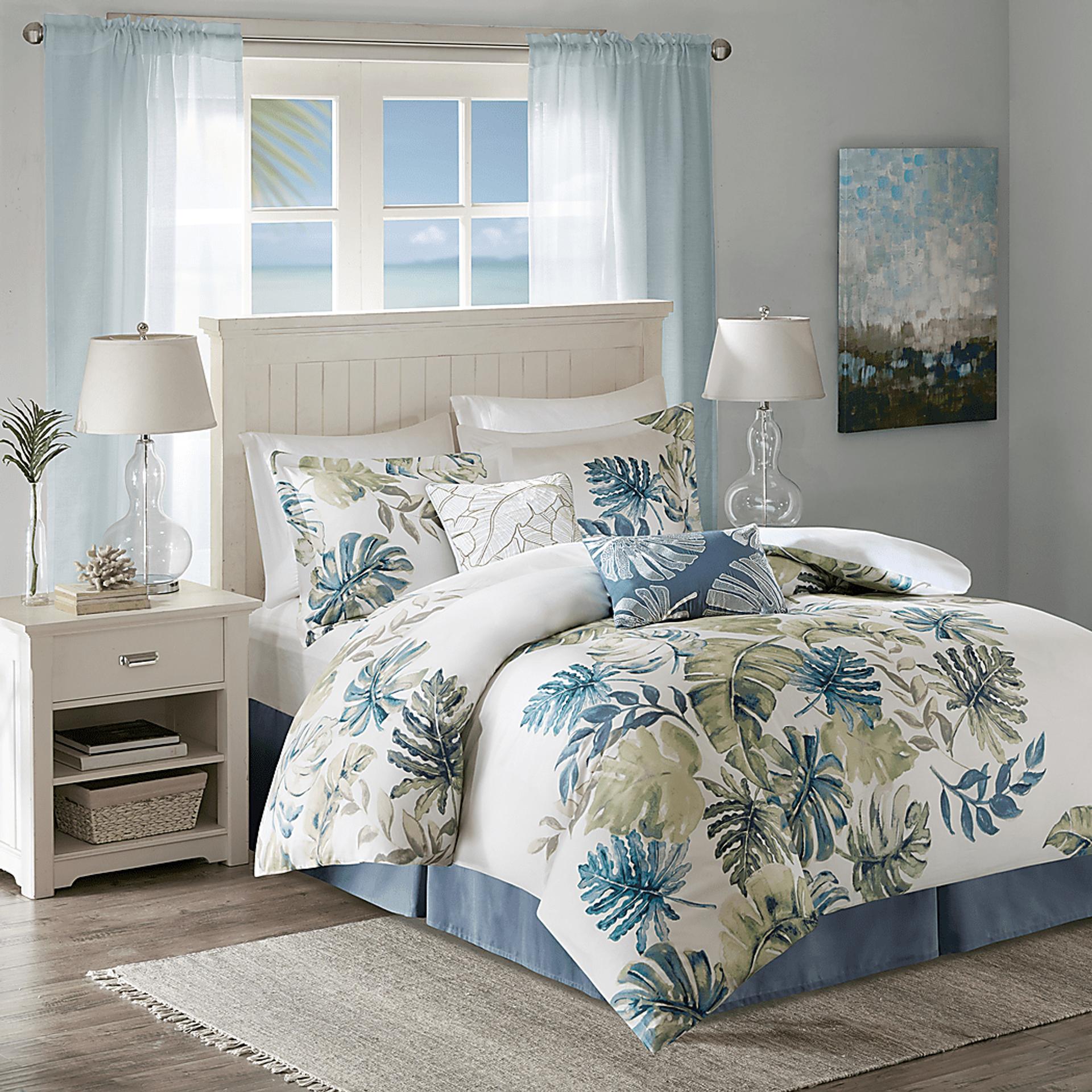 Magoword White Green 6 Pc Full Comforter Set
