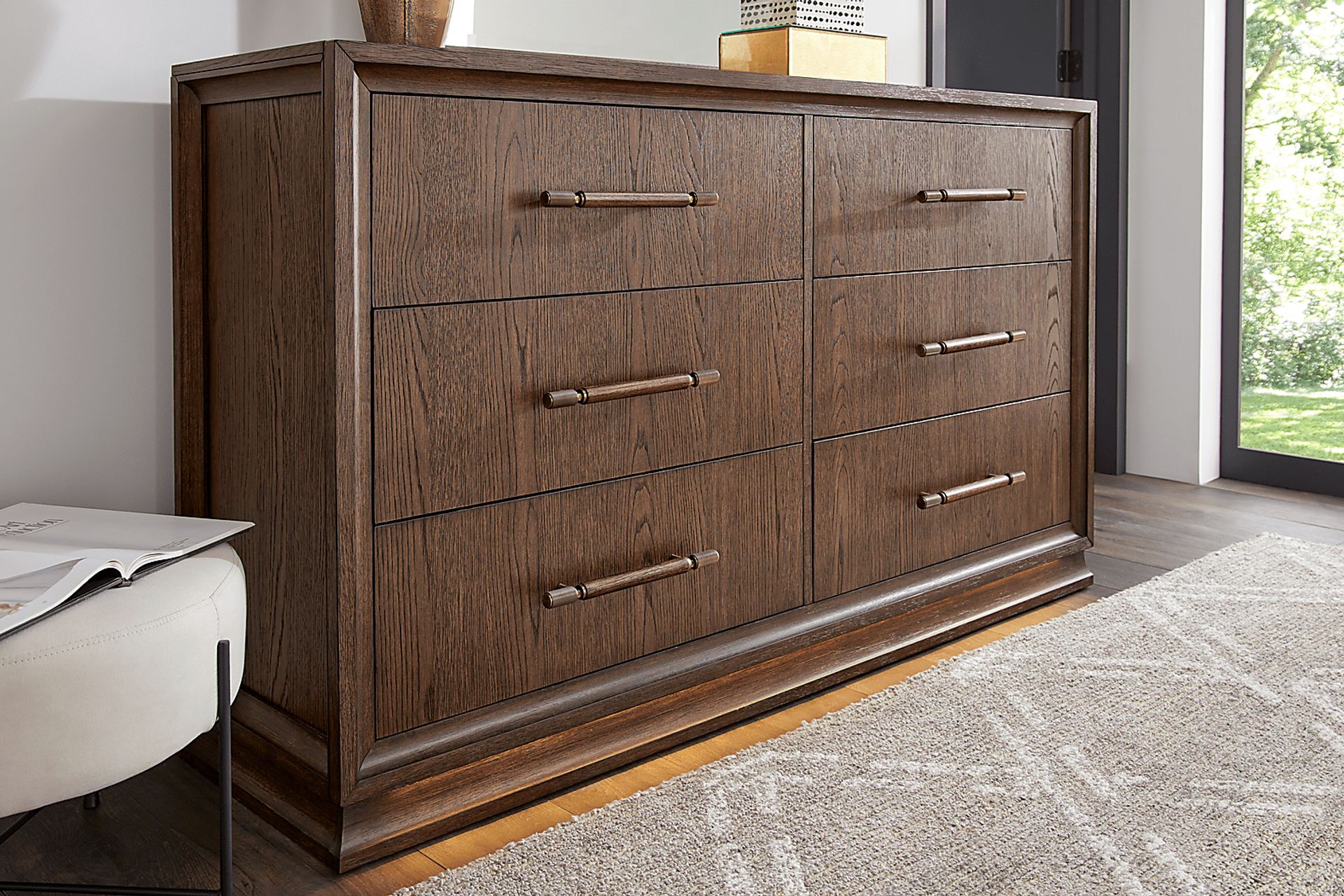 Maguire Brown 5 Pc Queen Upholstered Bedroom - Image 8