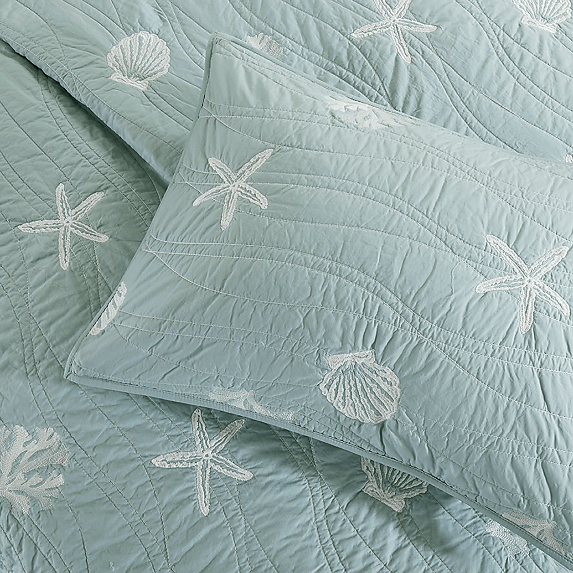 Mahaska Seafoam 4 Pc Full/Queen Coverlet Set - Image 5