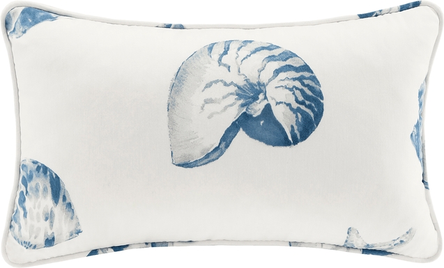 Mahier White Blue Accent Pillow