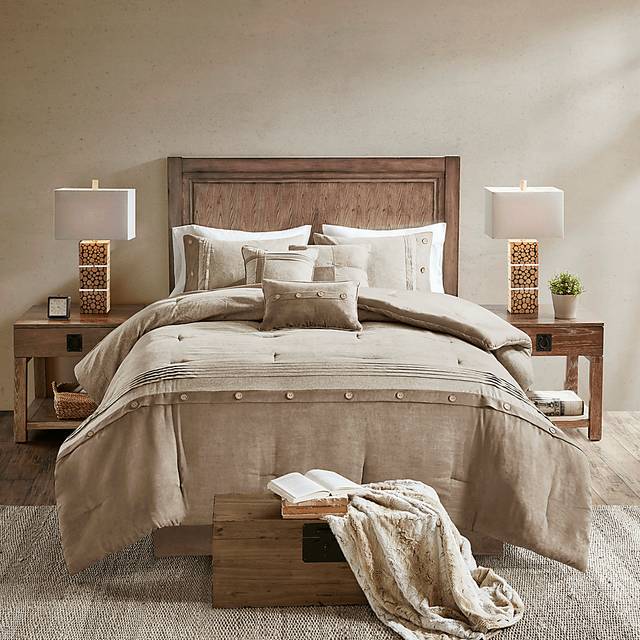 Maiar Tan 7 Pc California King Comforter Set - Thumbnail - Image 1