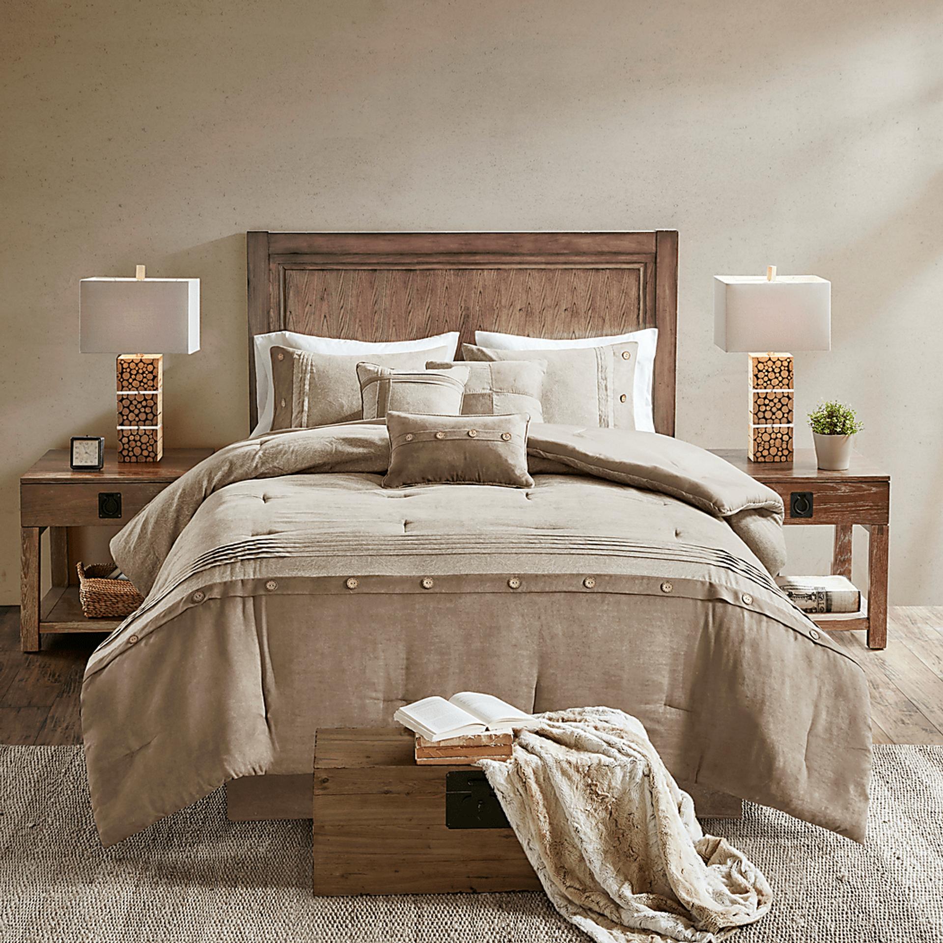 Maiar Tan 7 Pc Queen Comforter Set
