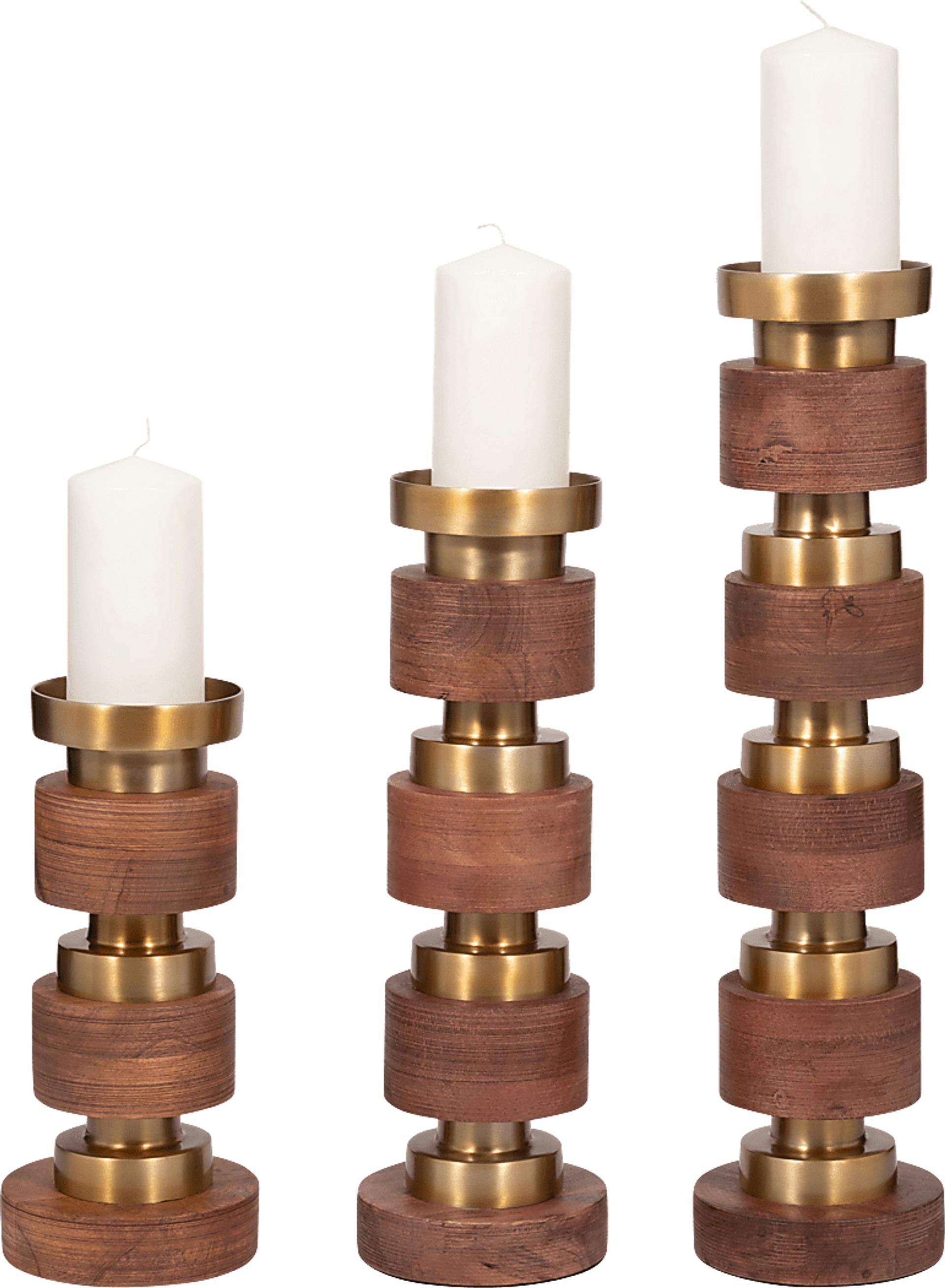 Maiier Brown Candle Holder, Set of 3 - Image 2