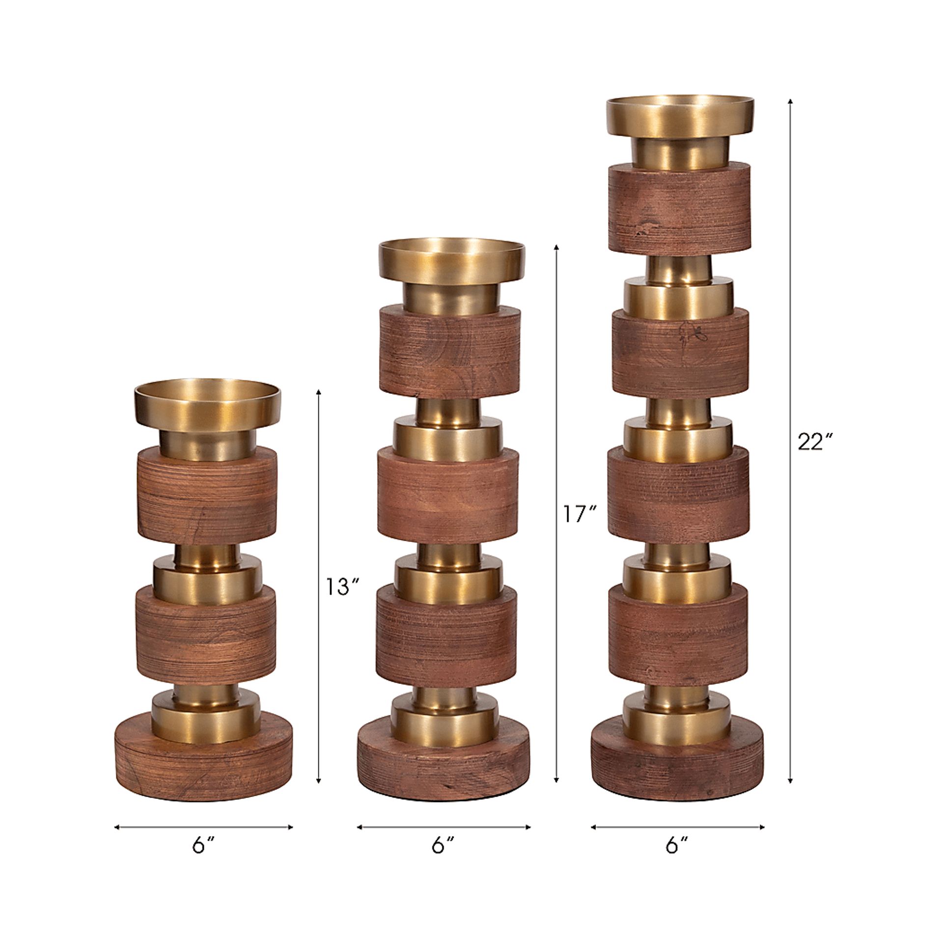 Maiier Brown Candle Holder, Set of 3 - Image 6