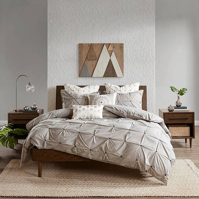 Mairen Gray 3 Pc Queen Duvet Cover Set - Thumbnail - Image 1