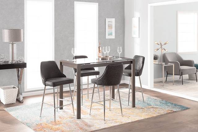 Mairie Black Counter Height Stool, Set of 2 - Thumbnail - Image 4