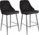 Mairie Black Plush Black Metal Counter Height Stool, Set of 2