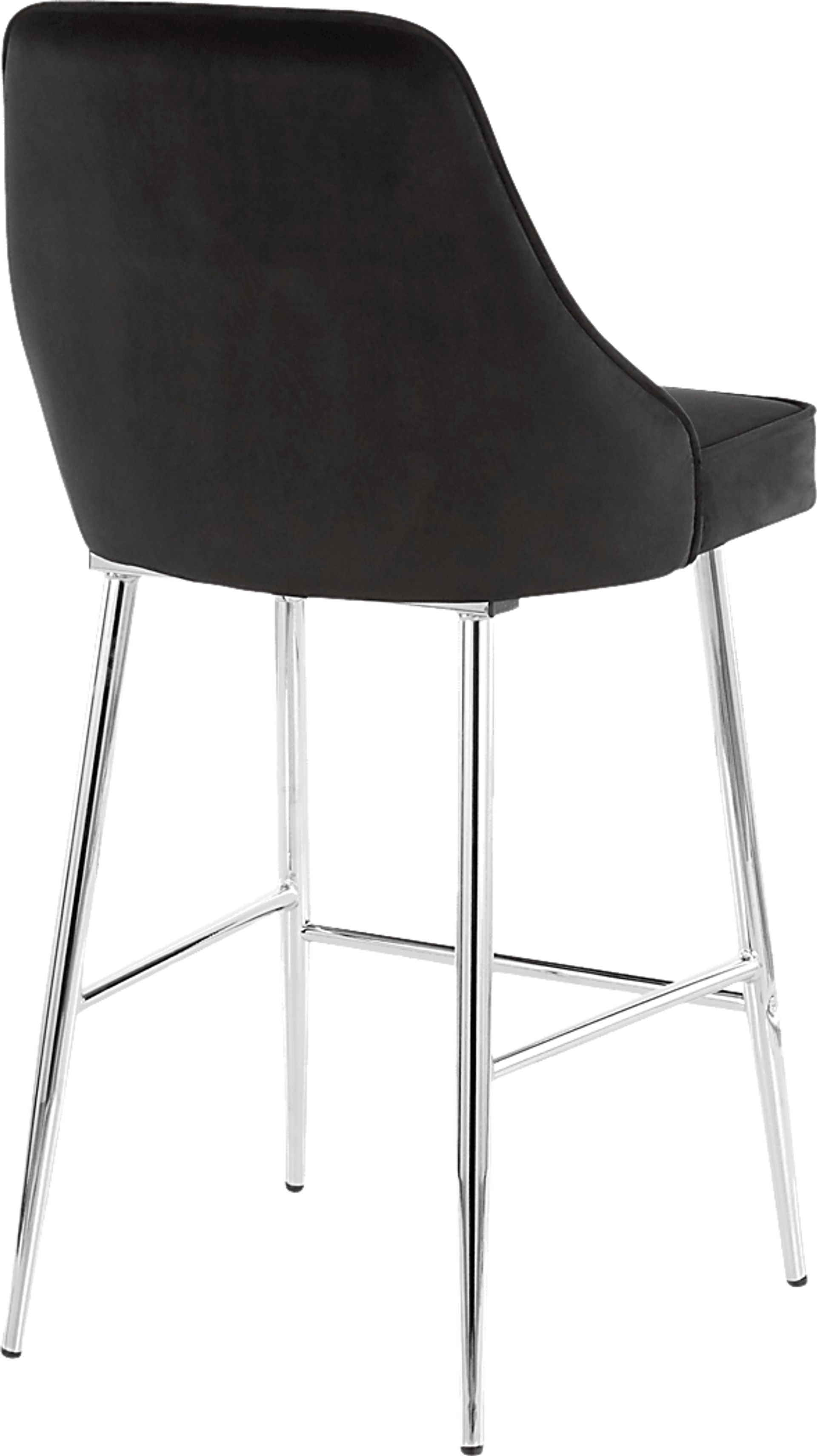 Mairie Black Plush Counter Height Stool, Set of 2 - Image 2