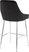 Mairie Black Plush Counter Height Stool, Set of 2
