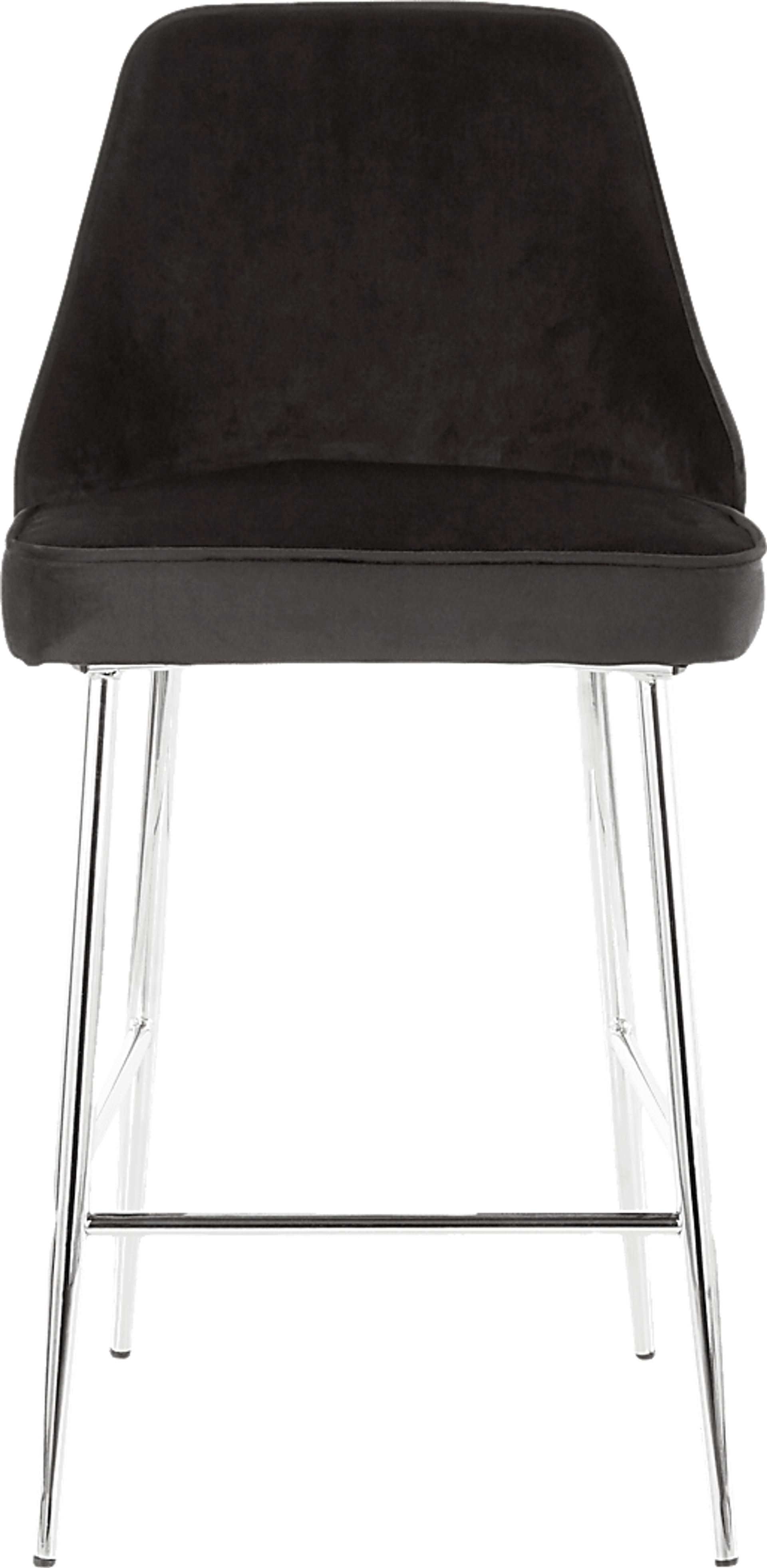 Mairie Black Plush Counter Height Stool, Set of 2 - Image 3