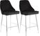 Mairie Black Plush Counter Height Stool, Set of 2