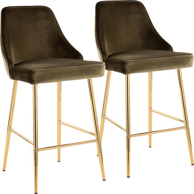 Mairie II Green Counter Height Stool, Set of 2 - Thumbnail - Image 1