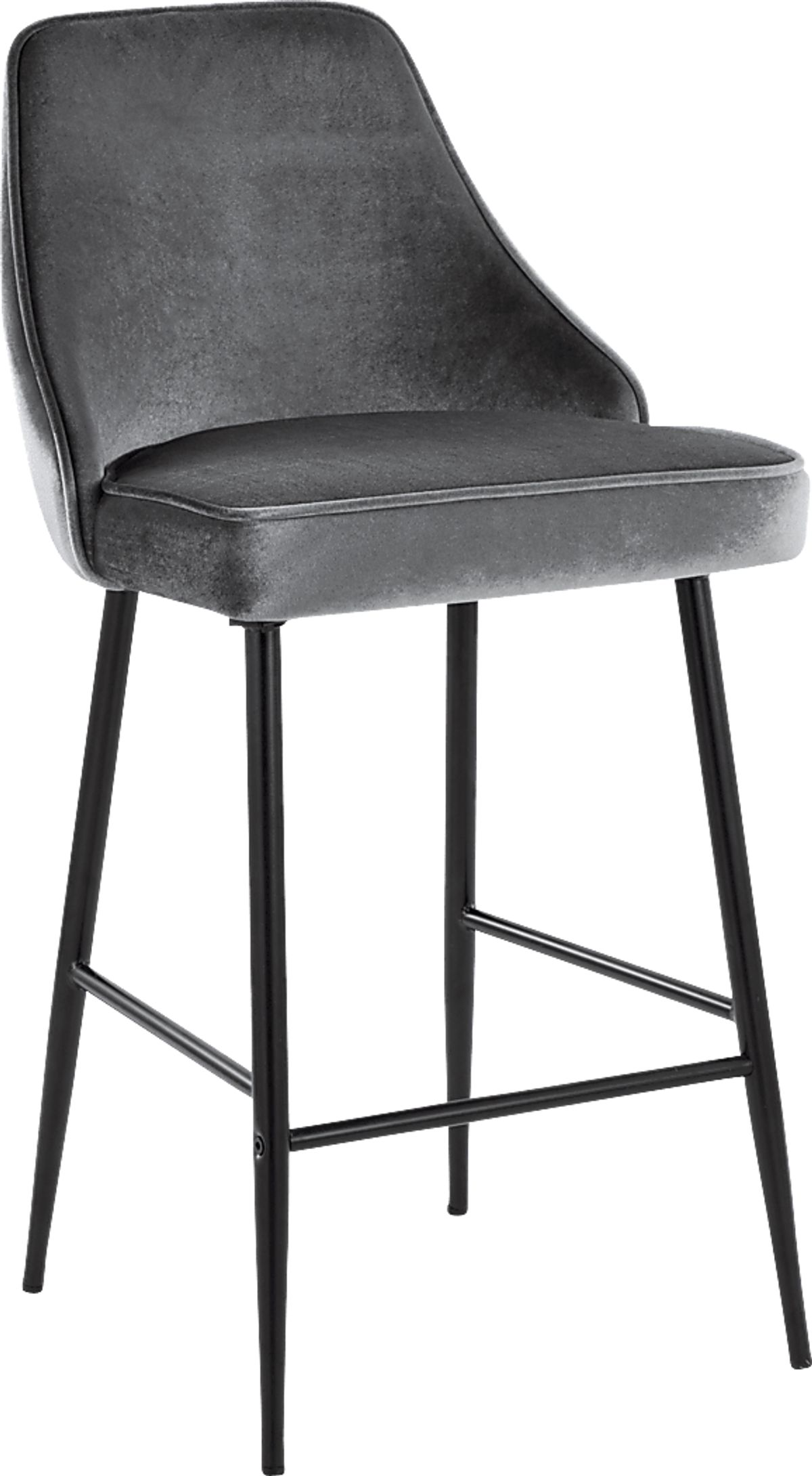 Mairie Iii Black Black,colors Blue Velvet Plush Counter Height Stool 