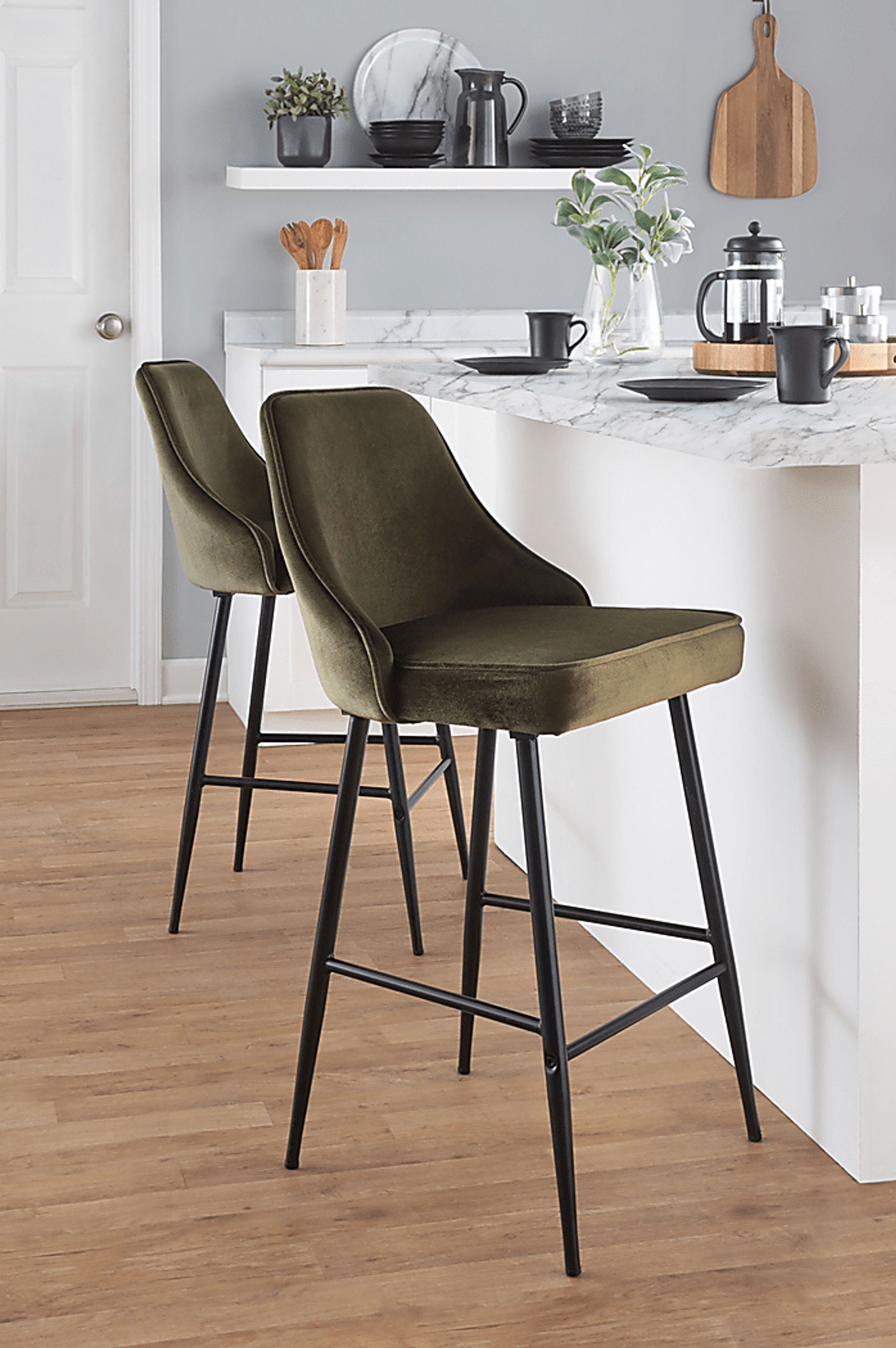Mairie III Green Counter Height Stool, Set of 2 - Image 2
