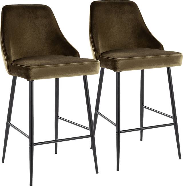 Mairie III Green Counter Height Stool, Set of 2 - Thumbnail - Image 1